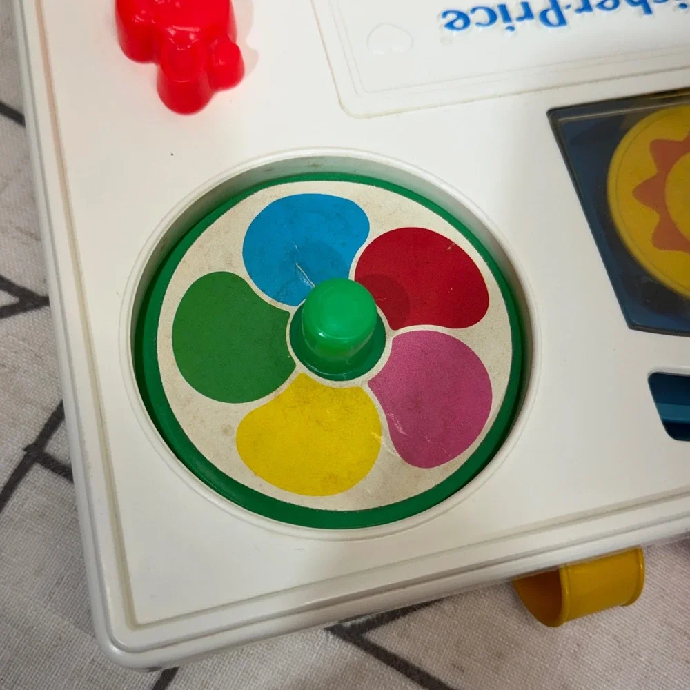 Fisher-Price Activity Center One Size White Vintage 1988 Crib Toy Sensory Board